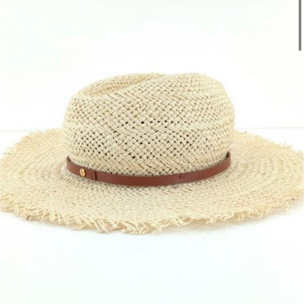 Janessa Leone Women's Ivana Hat fedora woven small raw new summer beach